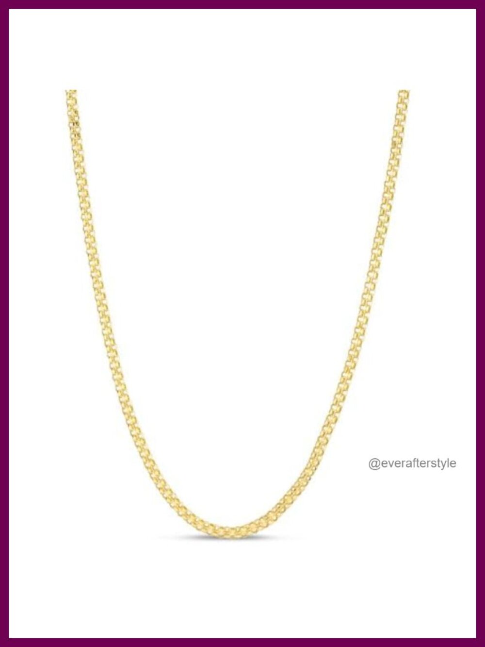 Gold Plated 925 Sterling Silver Bismark Chain Necklace 18 Inch